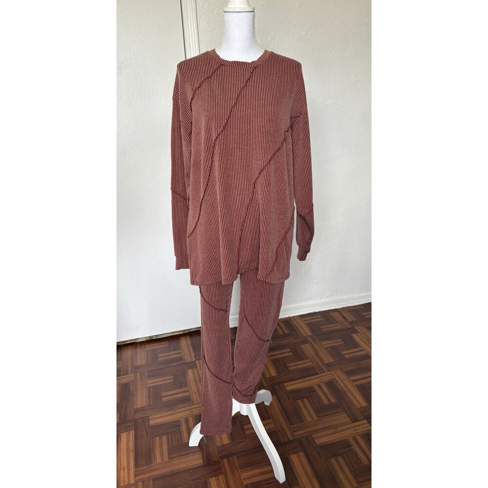 Fashion Nova Women’s Brown Lounge Vibes Legging Set Size Large